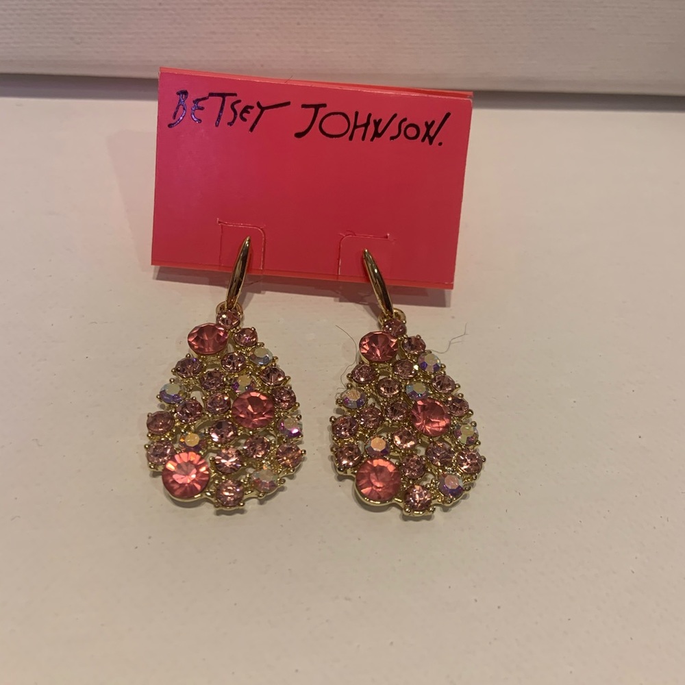 NWT Betsey Johnson Pink Earrings